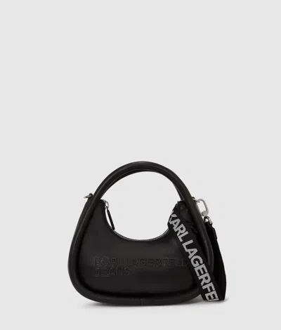 Kl Jeans Puffy Top Handle Bag In Black