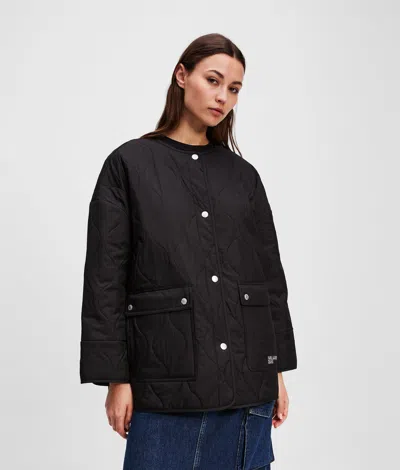 Kl Jeans Quilted Jacket In Black
