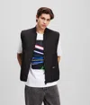 Kl Jeans Quilted Vest In Black