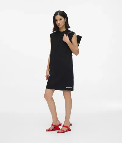 Kl Jeans Raised Seam Tank Dress In Black