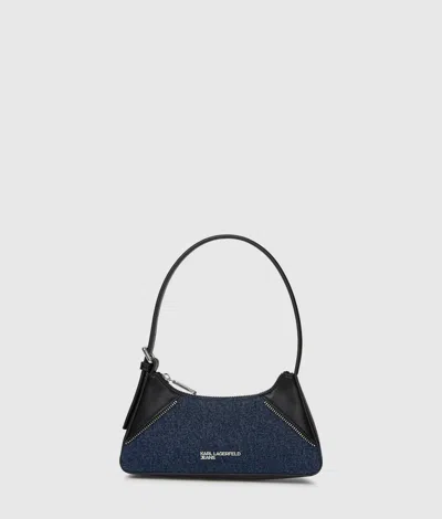 Kl Jeans Rebel Denim And Faux-leather Shoulder Bag In Blue