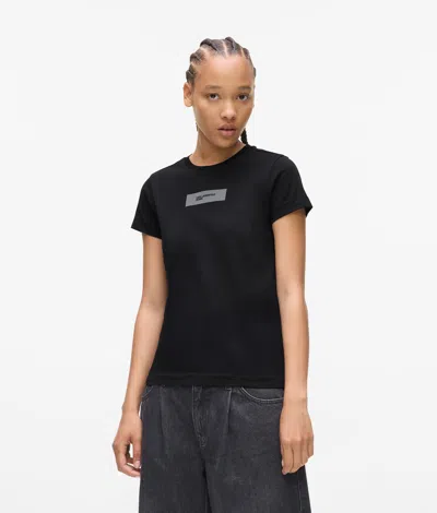Kl Jeans Reflective Logo T-shirt In Black