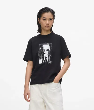 Kl Jeans Regular Fit Karl Portrait T-shirt In Black
