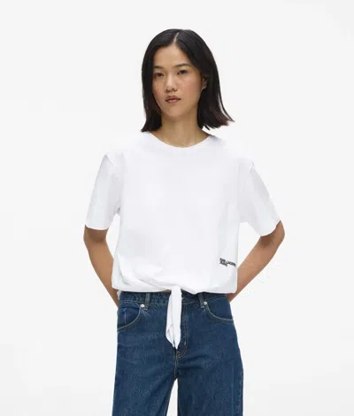 Kl Jeans Regular Fit Tie Detail T-shirt In Brown