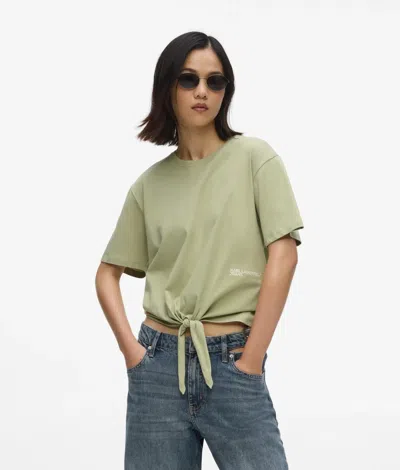 Kl Jeans Regular Fit Tie Detail T-shirt In Gray