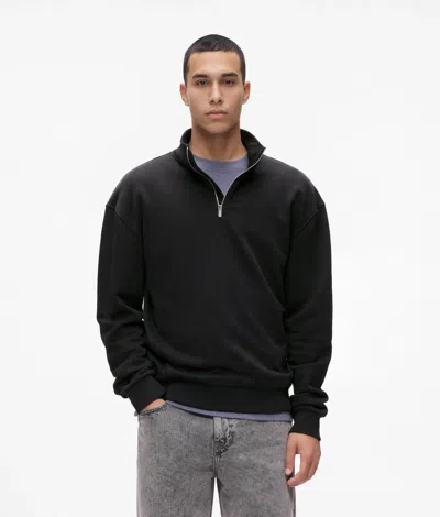 Kl Jeans Regular-fit Half-zip Sweatshirt In Black