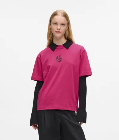 Kl Jeans Regular-fit Monogram T-shirt In Purple