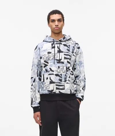 Kl Jeans Relaxed All-over Monogram Hoodie In Multi