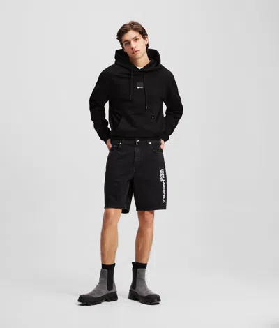 Kl Jeans Relaxed Denim Shorts In Black