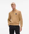 Kl Jeans Relaxed Half-zip Sweater In Brown