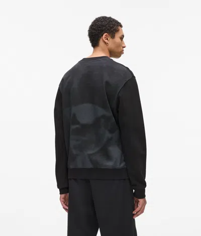 Kl Jeans Relaxed Karl Print Sweatshirt In Blue