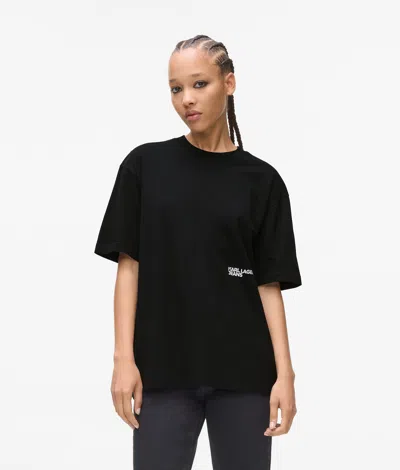 Kl Jeans Relaxed Karl Print T-shirt In Black