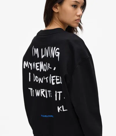 Kl Jeans Relaxed Karl Quote Sweatshirt In Black