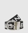 Kl Jeans Reversible Webbing Belt In Black