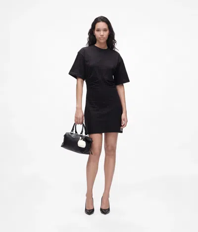 Kl Jeans Robe T-shirt Froncée In Noir