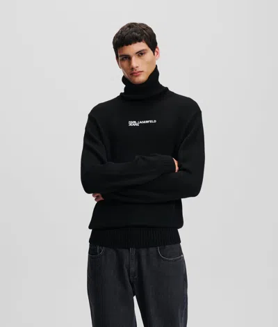 Kl Jeans Roll-neck Sweater In Black