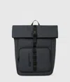 Kl Jeans Roll Top Strap Backpack In Black