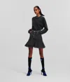 Kl Jeans Ruffled Denim Mini Skirt