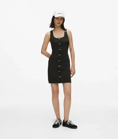 Kl Jeans Satin Panel Dress In Black