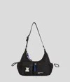 Kl Jeans Schultertasche Aus Beschichtetem Denim Im Utility-stil In Black