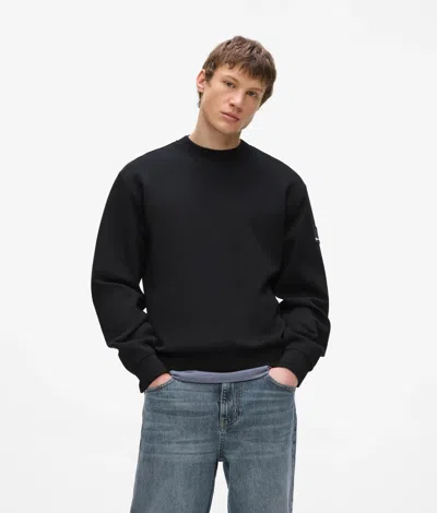 Kl Jeans Scuba Crew Neck Sweatshirt In Black