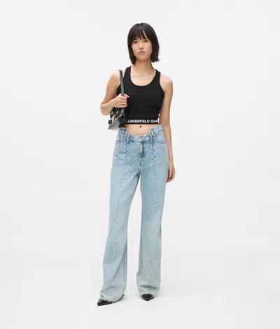 Kl Jeans Seamed Mid-rise Relaxed Jeans In Blue