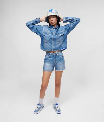 Kl Jeans Sequinned Denim Shorts
