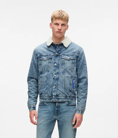 Kl Jeans Shearling Denim Jacket