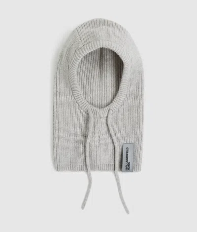 Kl Jeans Shiny Knitted Balaclava In Gray