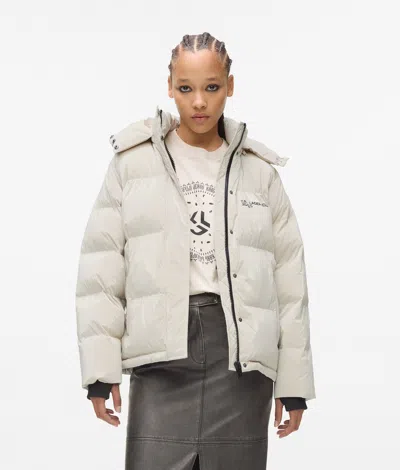 Kl Jeans Shiny Puffer Jacket In Neutral