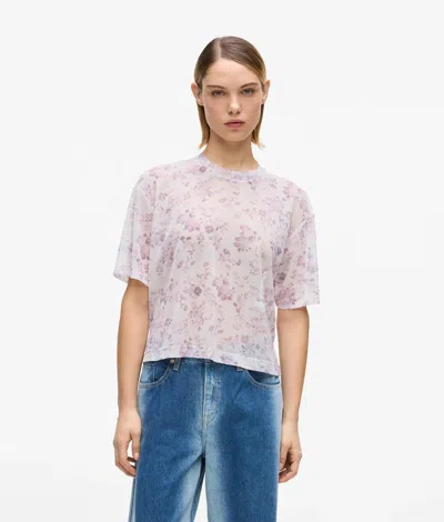 Kl Jeans Short-sleeved Floral Mesh T-shirt