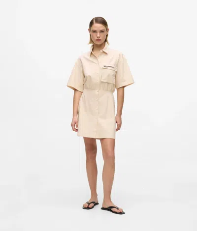 Kl Jeans Short-sleeved Utility Dress In Gray