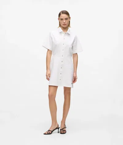 Kl Jeans Short-sleeved White Denim Dress
