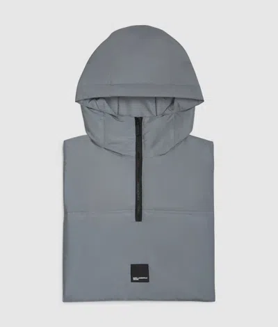 Kl Jeans Sleeveless Reflective Hood In Silver