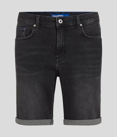 Kl Jeans Slim Denim Shorts In Gray