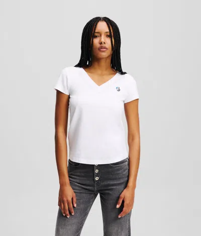 Kl Jeans Slim-fit V-neck T-shirt In White