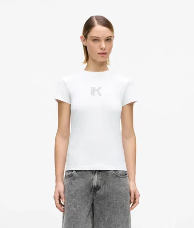 Kl Jeans Slim K Logo T-shirt In White