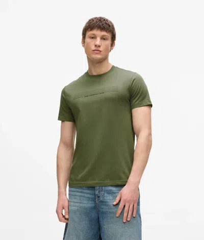 Kl Jeans Slim Striped Logo T-shirt In Blue