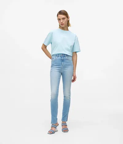 Kl Jeans Split-hem High-rise Skinny Jeans In Blue