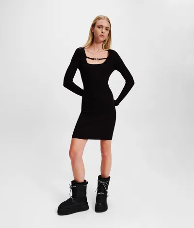 Kl Jeans Square-neck Knit Dress
