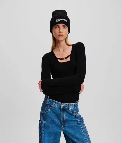 Kl Jeans Square-neck Knit Top