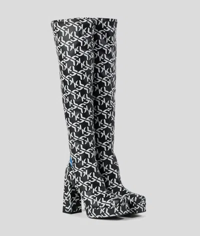 Kl Jeans Stak Heel Ii Boots