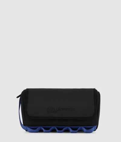 Kl Jeans Strap Wash Bag In Black