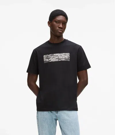 Kl Jeans Stripe Logo T-shirt In Black