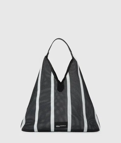 Kl Jeans Striped Mesh Tote Bag