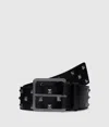 Kl Jeans Studded Leather Belt In Multi