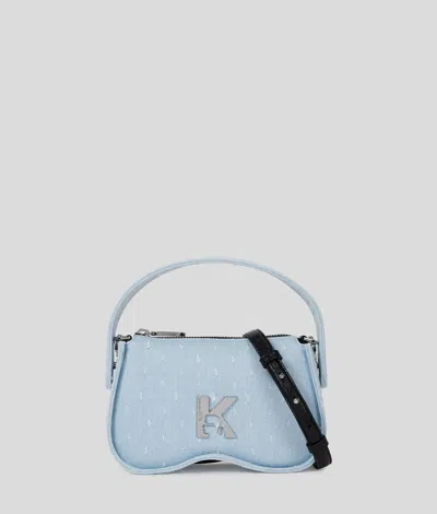 Kl Jeans Sunglasses Bouclé Top Handle Bag In Blue