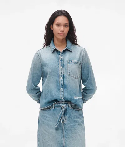 Kl Jeans Surchemise Boxy En Denim In Blue