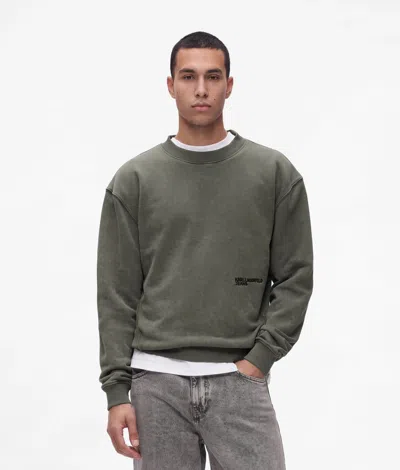 Kl Jeans Sweat-shirt Délavé Avec Logo In Béluga