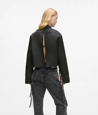 Kl Jeans Tie Back Shirt In Black